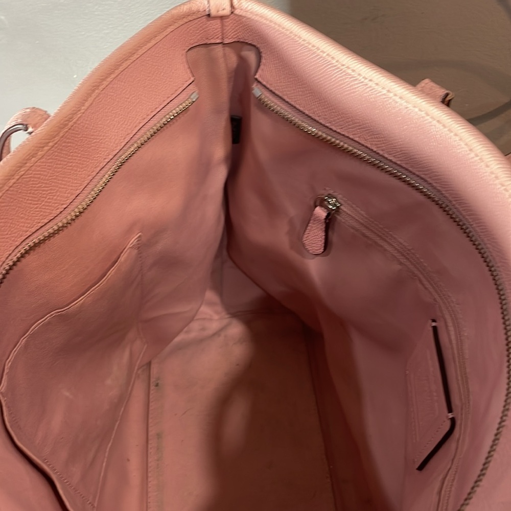 Coach petal pink handbag nice shape some nics along handle as shown - beautiful! - Picture 10 of 17